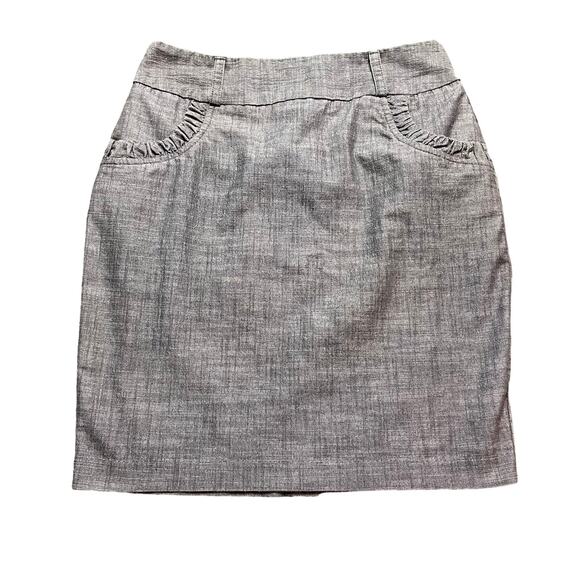 B-Works Gray Skirt Women's Size 9 Front Pockets Back Zip Back Slit Office Casual - Picture 1 of 9